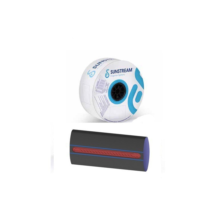 Sunstream TPD csepegtető szalag 6 mil, 10 cm, 1,4 L / h,  3000 m 15,7 Ft / m (akár 14,28Ft/m)