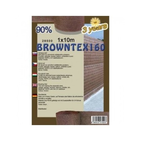 Belátásgátló, szélfogó és árnyékoló háló Browntex 160 1 m x 50 m 90% / 28596
