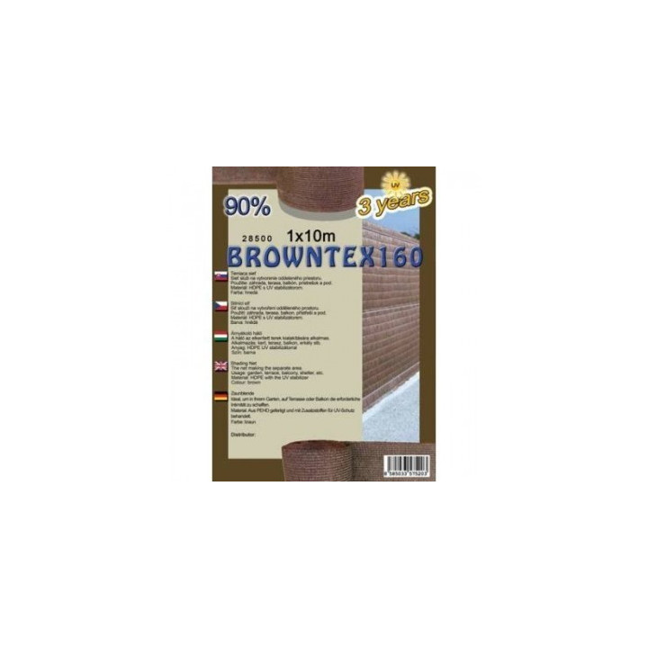 Belátásgátló, szélfogó és árnyékoló háló Browntex 160 1,5 m x 50 m 90% / 28598