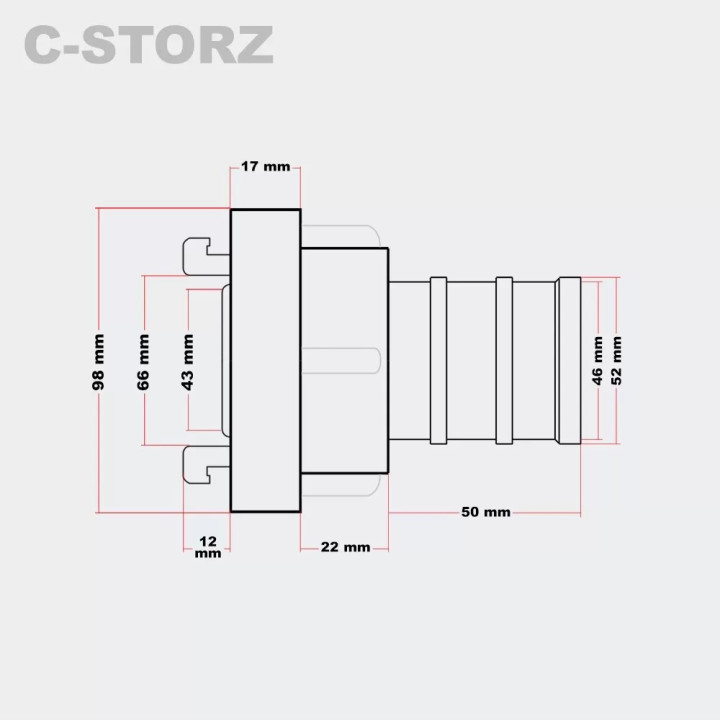 Storz tömlővéges kapocs 52 (hosszú)