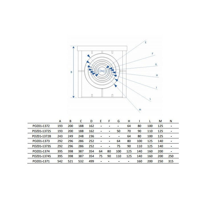 Szelepakna 55x55x55cm (tető nélkül)