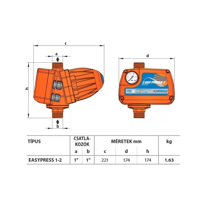 PEDROLLO EASYPRESS-2M szivattyú vezérlő