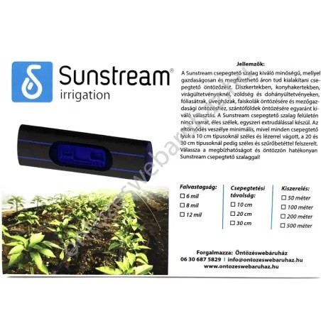 Csepegtető szalag 30cm oszt,6mil,1,14L/h (100m/tek)