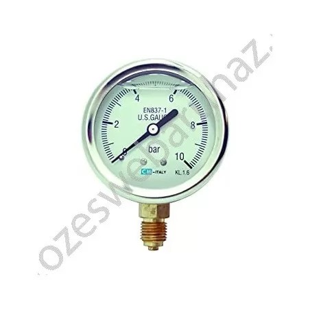 Nyomásmérő óra 0-16 bar glicelines (Álló)