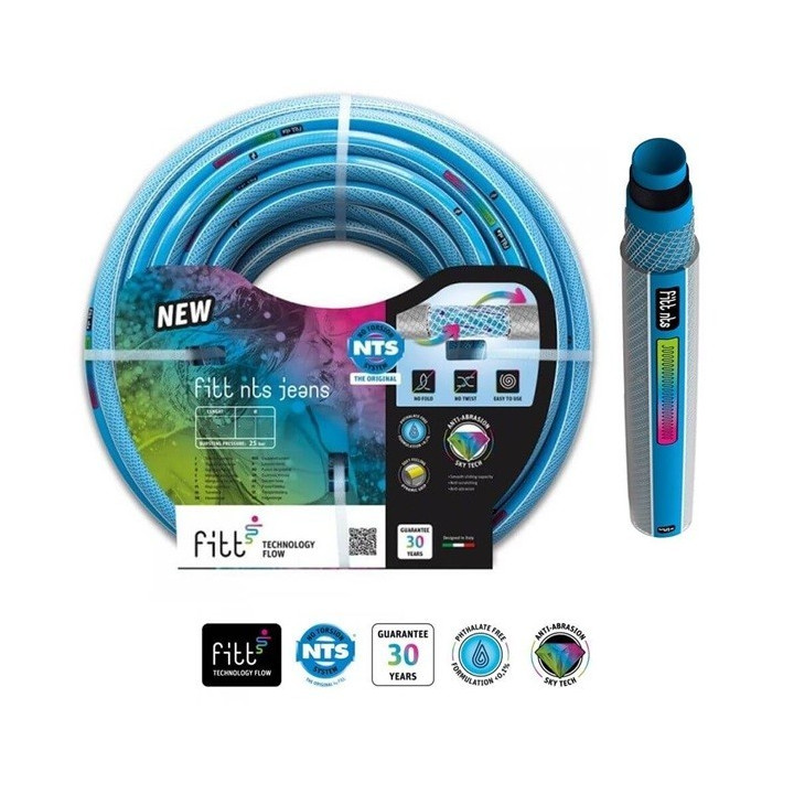 Prémium csavarodás mentes tömlő 1" 25 m Fitt Nts Jeans