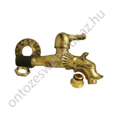 Réz kerti csap oroszlános, karos 1/2" x 3/4"