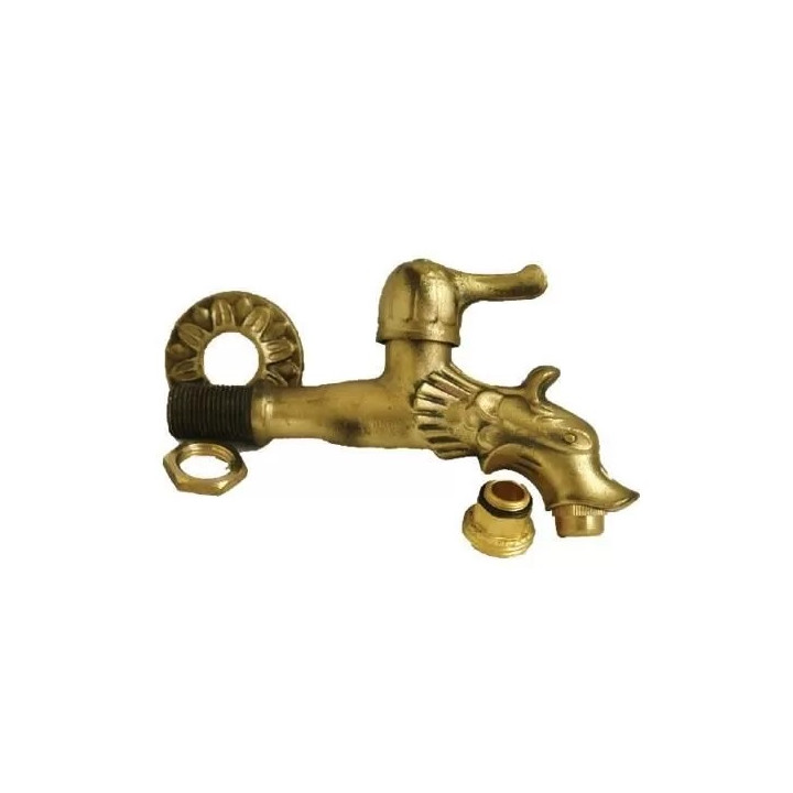 Réz kerti csap oroszlános, karos 1/2" x 3/4"