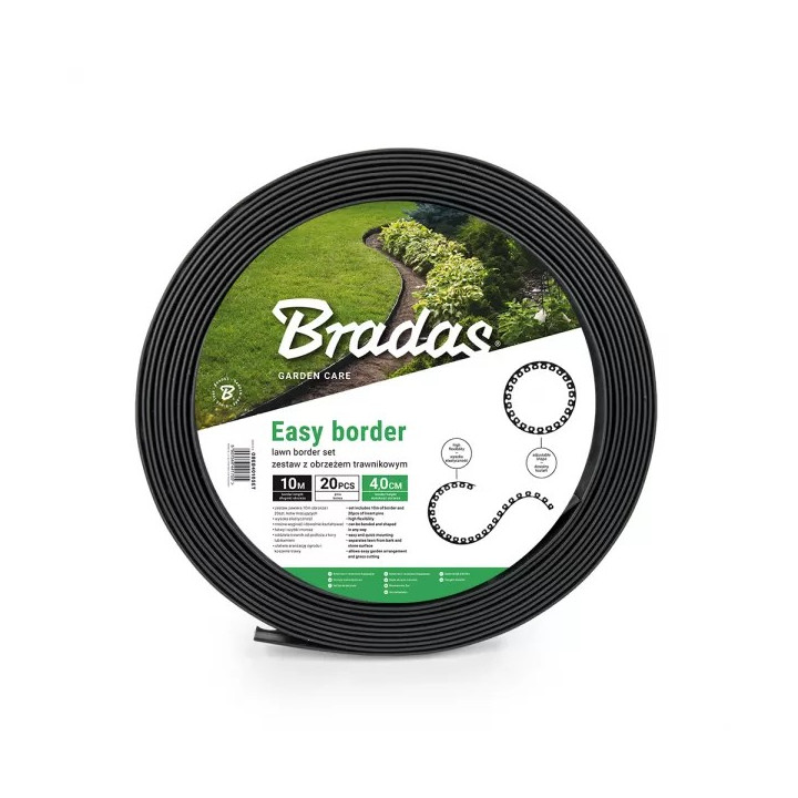 Kerti szegély szett easy border 10m x 4cm fekete