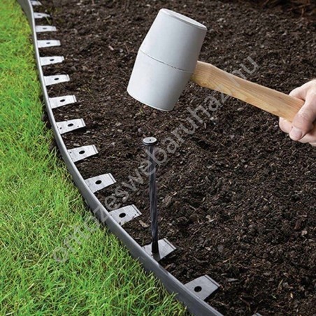 Kerti szegély szett easy border 10m x 4cm barna