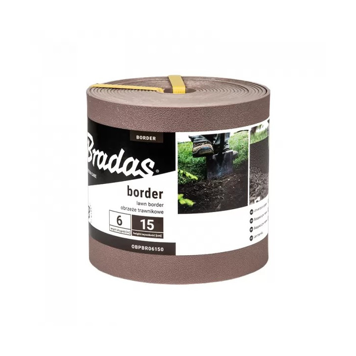 Bradas gyepszegély ágyásszegély barna 6m x 15cm