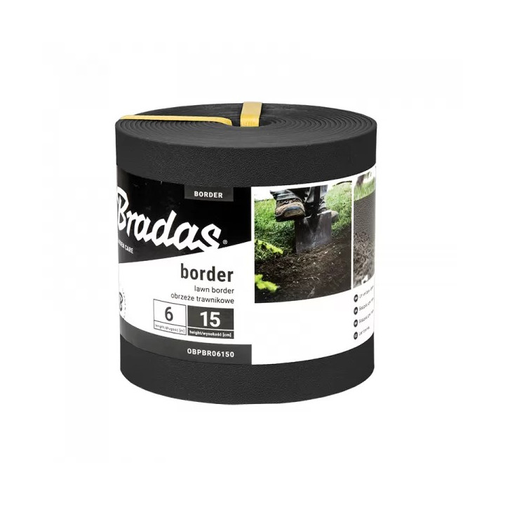 Bradas gyepszegély ágyásszegély fekete 6m x 15cm