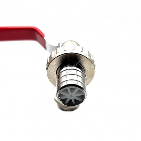 Erősített fém golyós csap 1/2" KB 1/2" tömlőhöz