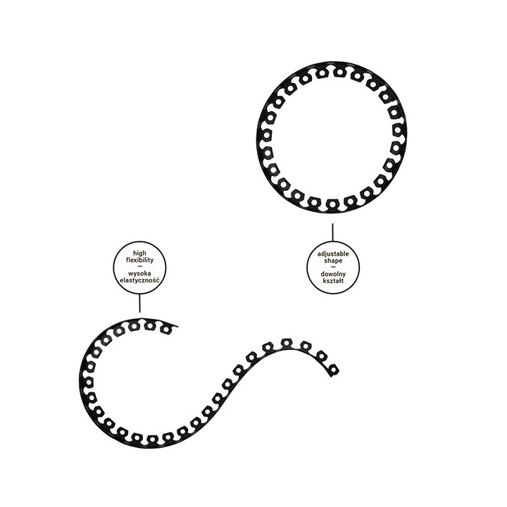 Kerti szegély szett easy border 10m x 5cm fekete