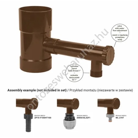 BRADAS esővíz gyűjtő 90mm-bronz