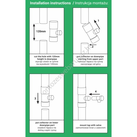BRADAS esővíz gyűjtő 100mm-bronz
