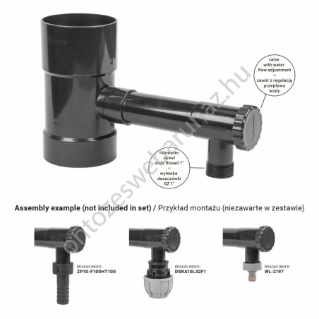 BRADAS esővíz gyűjtő 90mm-grafit