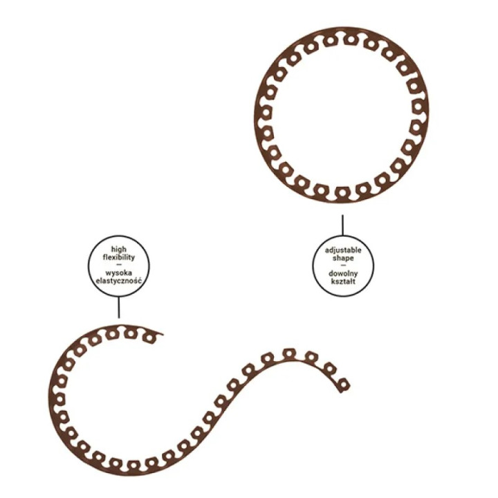 Kerti szegély szett easy border 10m x 5cm barna