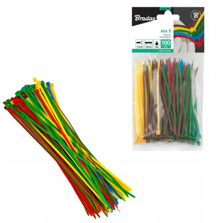 Kábelkötegelő 2,5x100mm 100db/cs Mix5