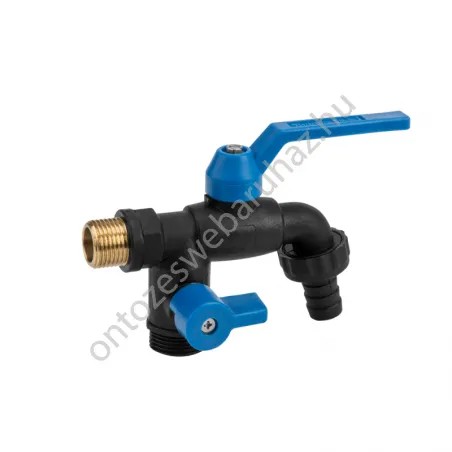 Black Raven dupla kifolyós műanyag kerti csap GZ 3/4"