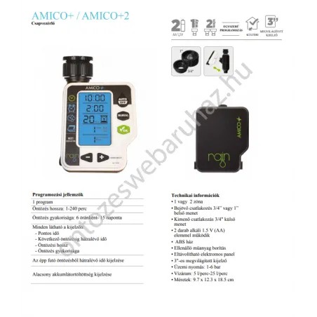 RAIN AMICO+ 2 zónás csapra szerelhető vezérlő