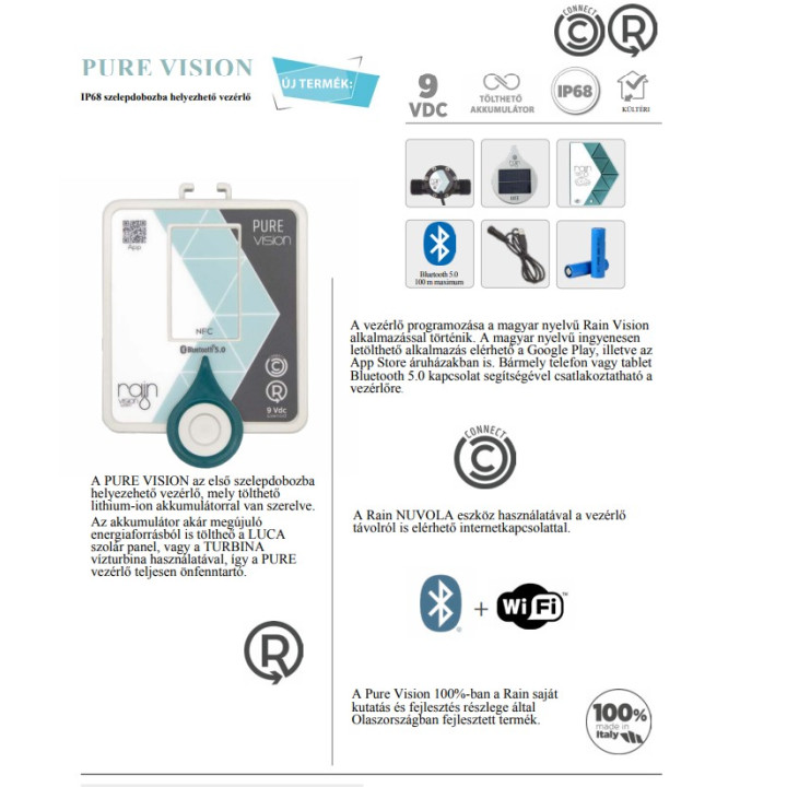 Rain Pure Vision 2.0 Bluetoouth 2 zónás 9VDC