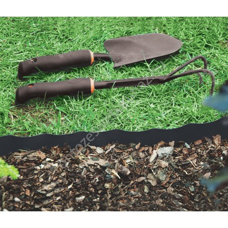 Bradas univerzális ágyásszegély fekete 9m x 15cm