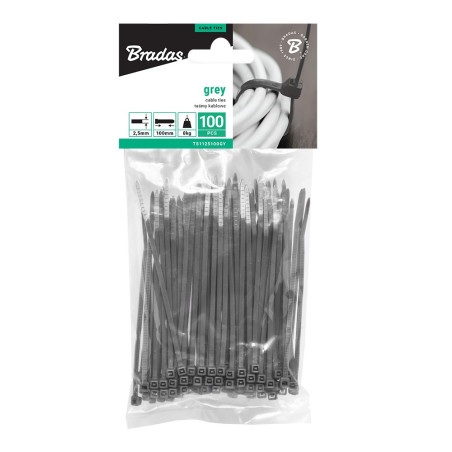 Bradas gyorskötöző (szürke) 2,5x100 mm 100 db/cs