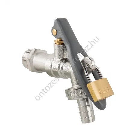 Fém golyós csap zárható 1/2" KM 13mm tömlőhöz (BR-KLS1234)