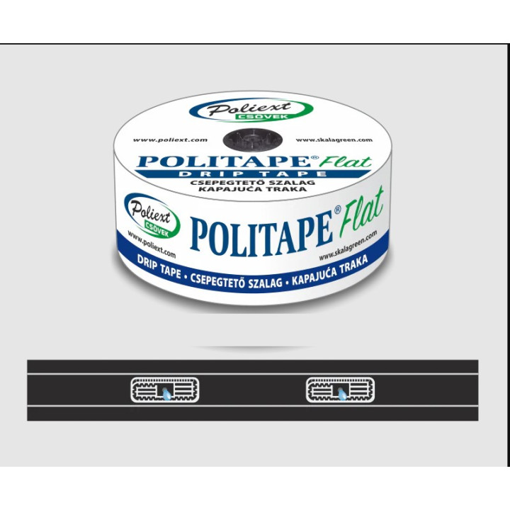 Poliflat csepegtető szalag 6 mil, 20 cm, 2,3 L / h, 3000 m ( 16,9 Ft / m )