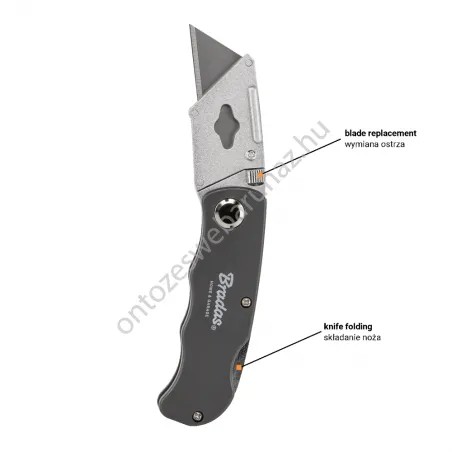 Összecsukhatós univerzális kés 19mm penge (DIY-KN190201/B)