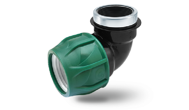 KPE MPE könyök 25 x 1" tok x BM (zöld,10bar)