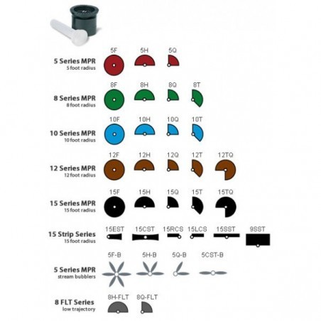 Rain Bird MPR 15T fix fúvóka (4.6m, 120 fokos, fekete)