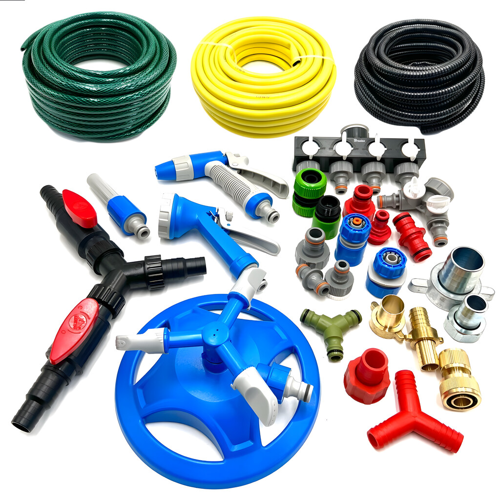 Locsolótömlők, csigatömlők, csatlakozók